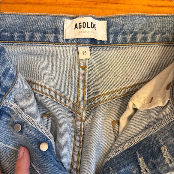 Agolde Riley High Rise crop Light Blue High Rise Jeans - Picture 2 of 3